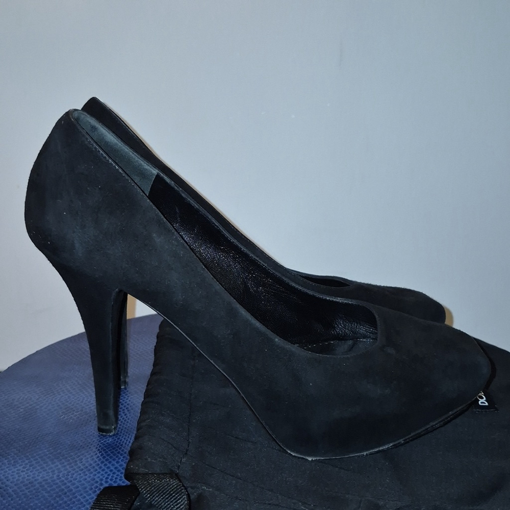 Dolce & Gabbana Black Suede With 1"platform. High Heel sz. 38 (#1706) - Picture 7 of 16